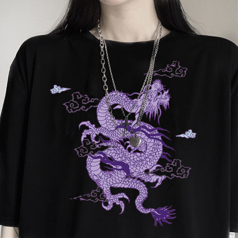 Casual Dragon Print T-Shirt