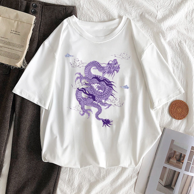 Casual Dragon Print T-Shirt