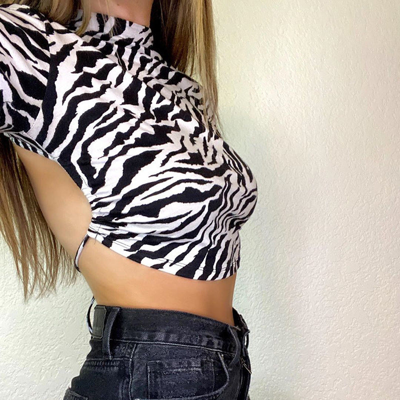 Zebra Print Long Sleeve Top