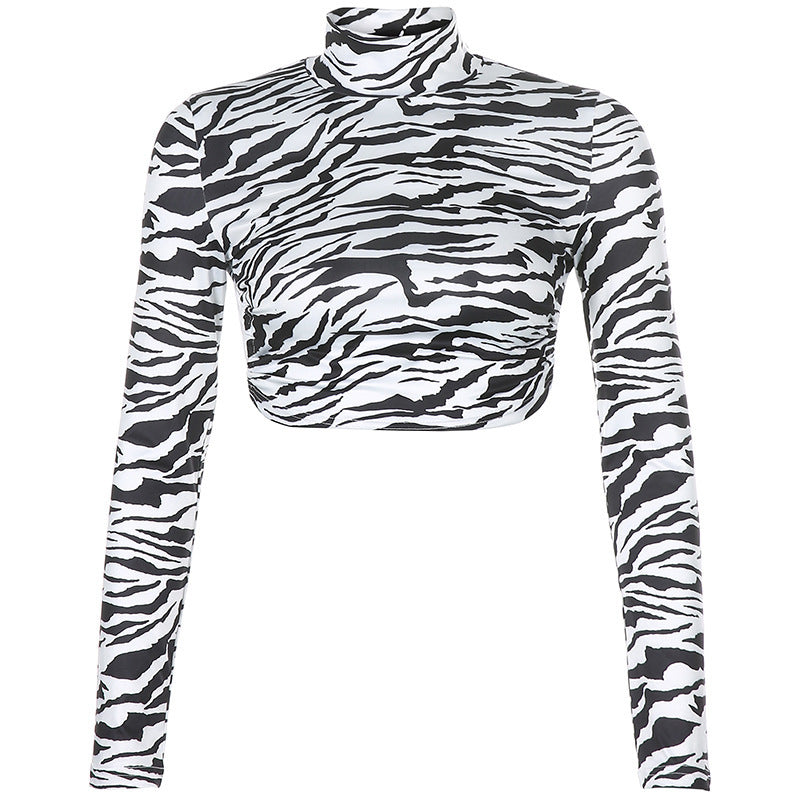 Zebra Print Long Sleeve Top