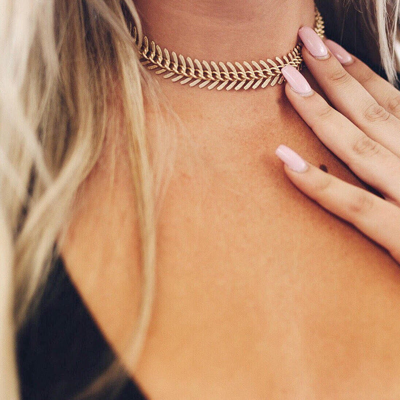 Fishbone Chain Necklace