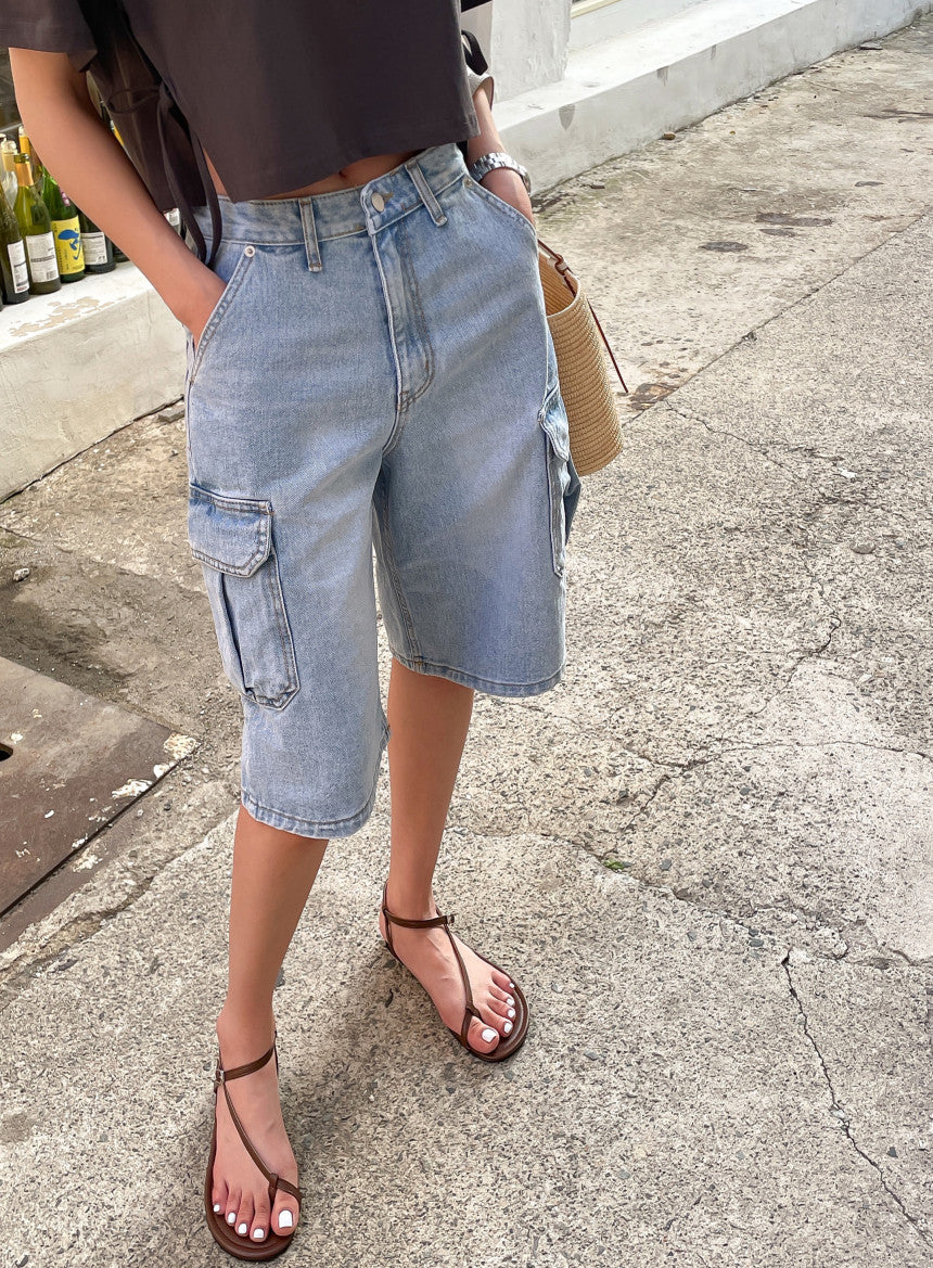 Casual Denim Long Shorts