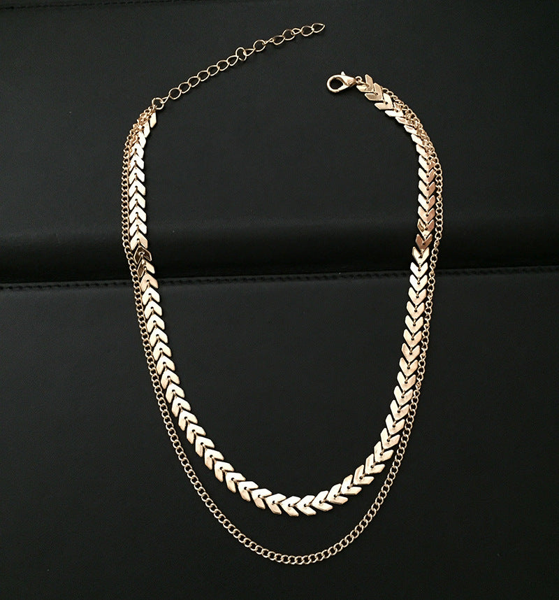 Fishbone Short Necklace