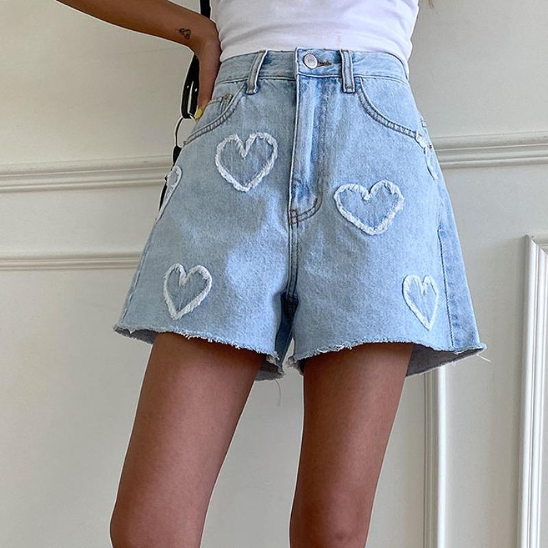 Cute Frayed Heart Shorts