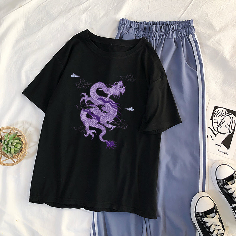 Casual Dragon Print T-Shirt