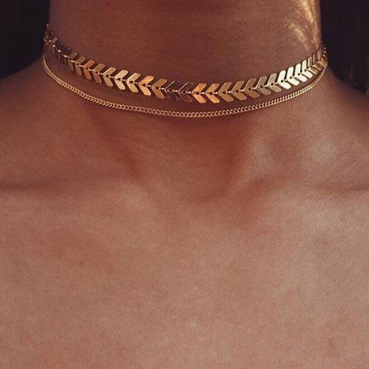 Fishbone Short Necklace