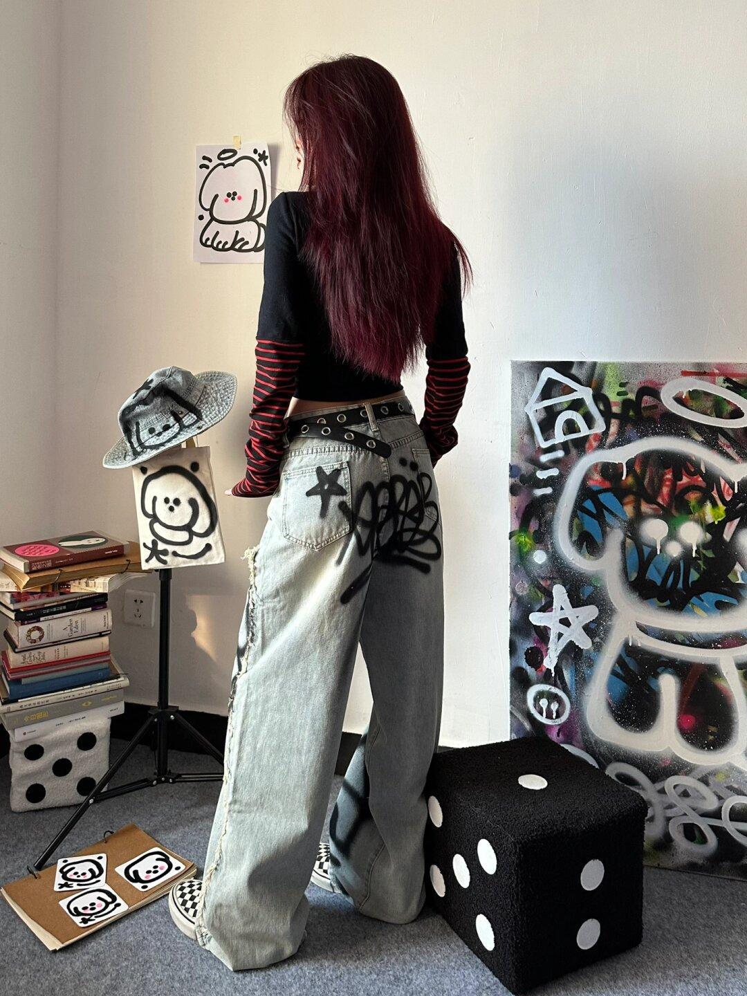 Retro Graffiti Jeans