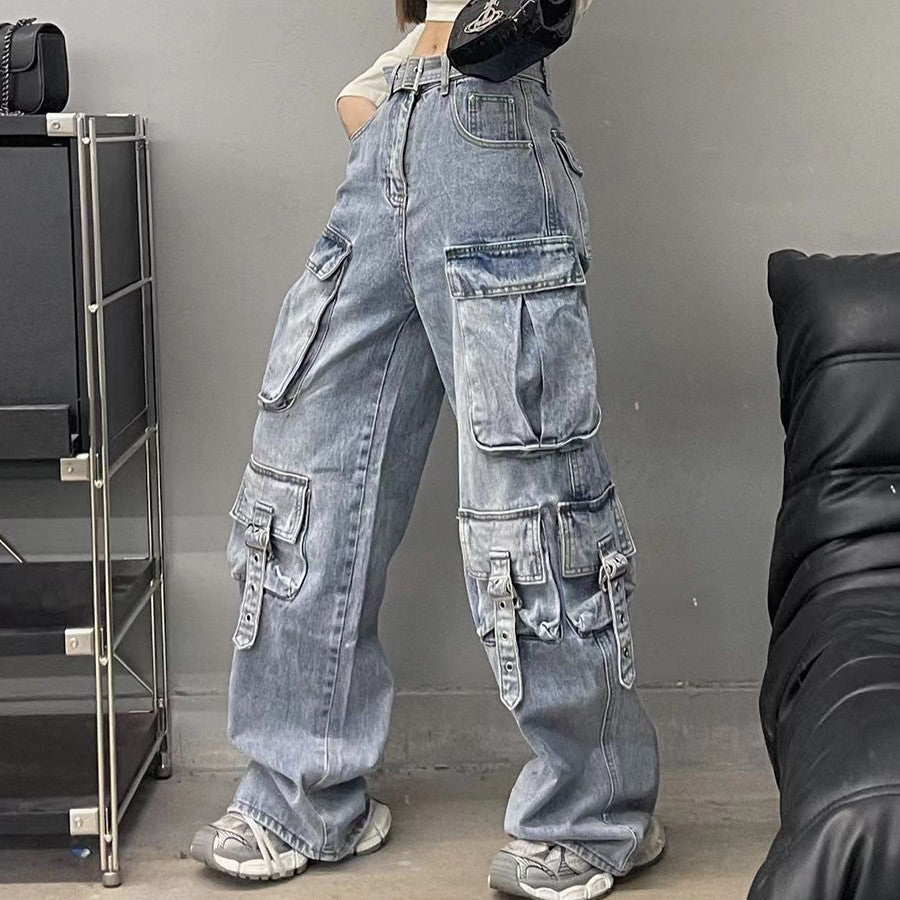 Trendy Multi-pocket Jeans