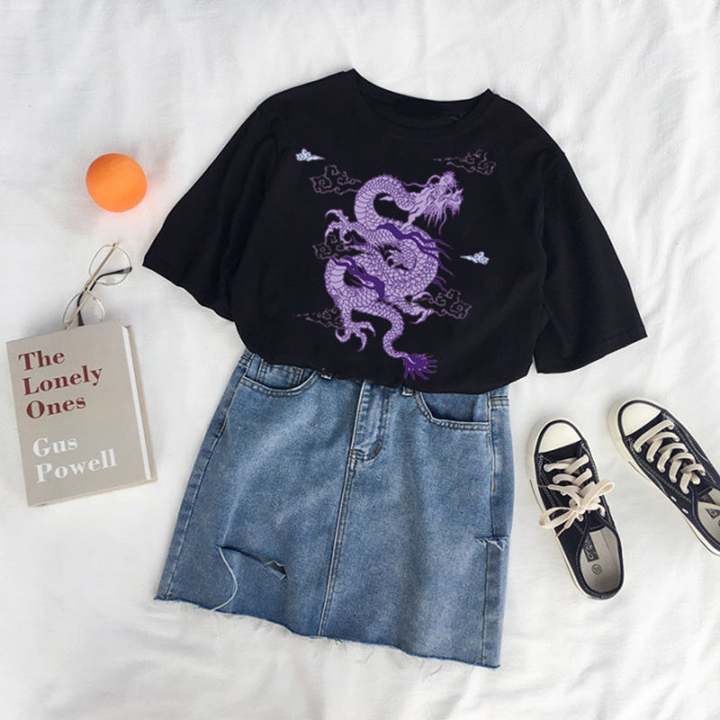 Casual Dragon Print T-Shirt