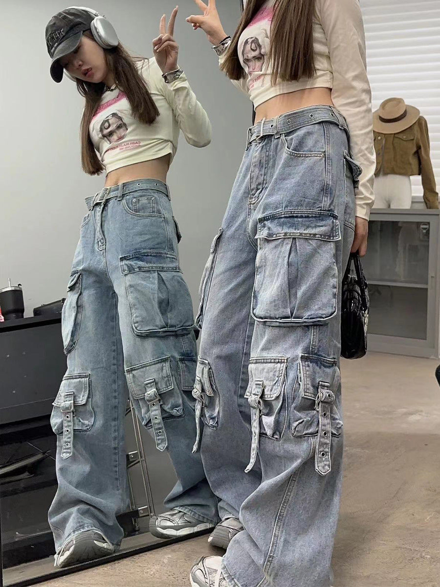 Trendy Multi-pocket Jeans