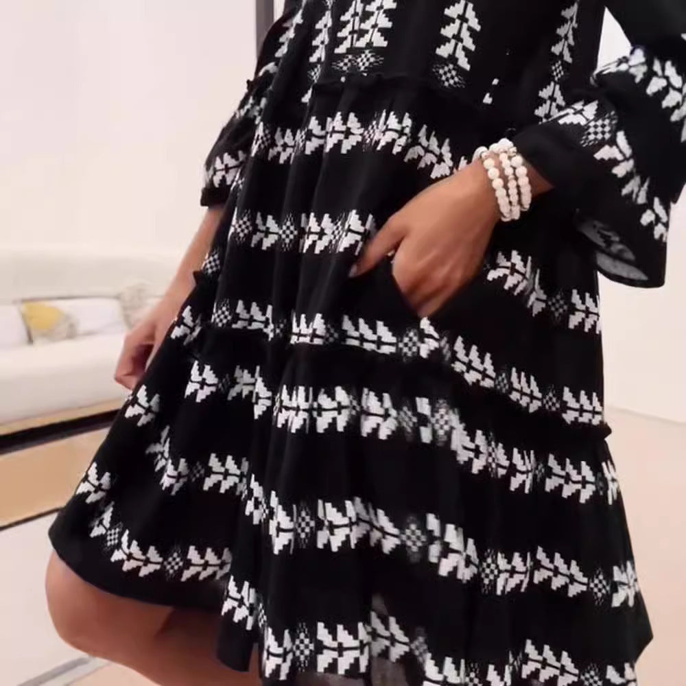 Flared Sleeves Dress