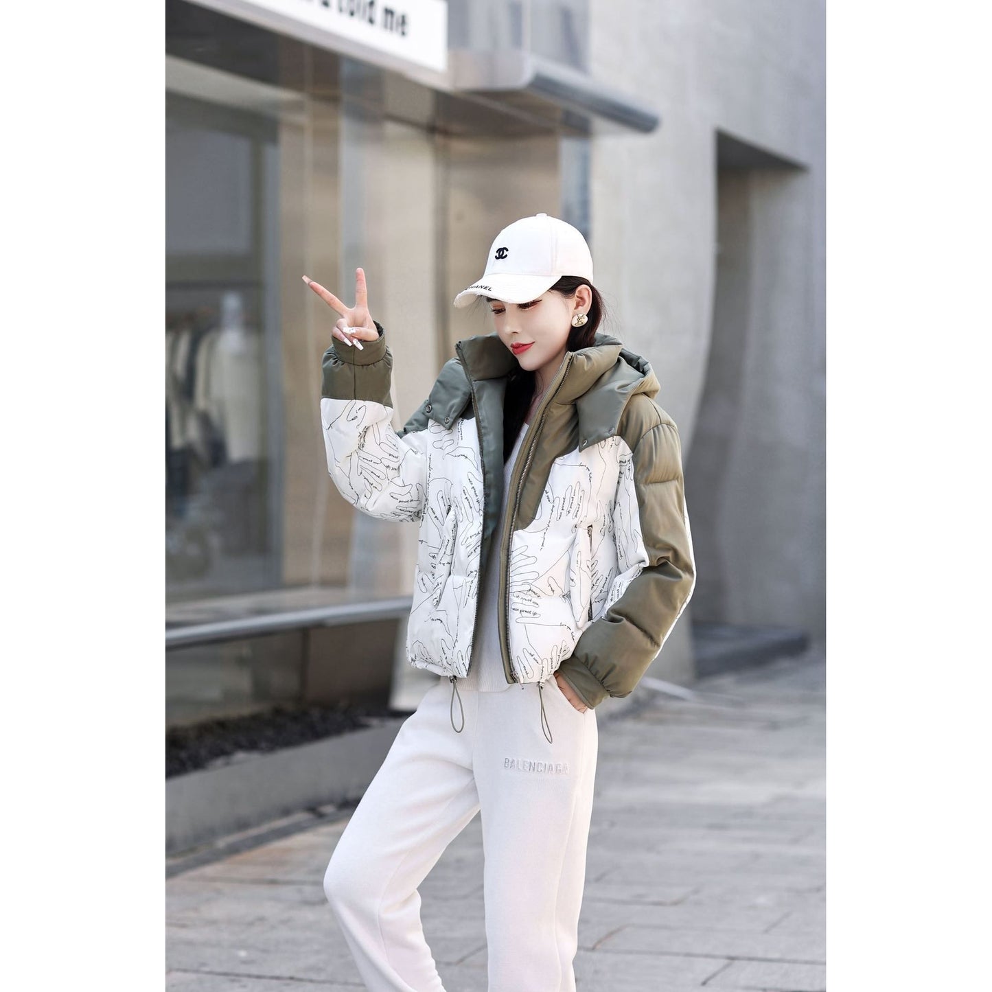 Short Korean Style Trend Multicolor Bread Coat