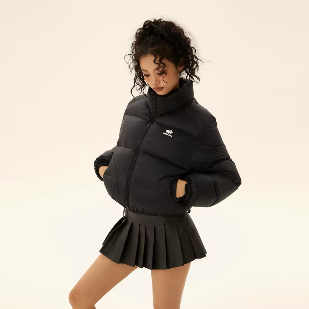 Casual Simple Black Women's Short Down Jacket